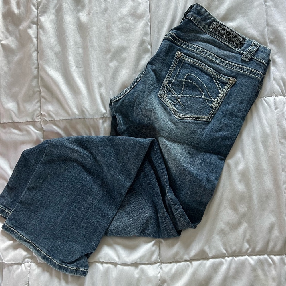 Rock & Roll Cowgirl Dark Blue Boot Cut Jeans